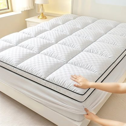 Quilted Pillow Top Mattress Topper 1000GSM Cooling - Fitted Mattress Cover Deep Pocket 8-21", Soft Mattress Protector for Twin Full Queen King Cal King