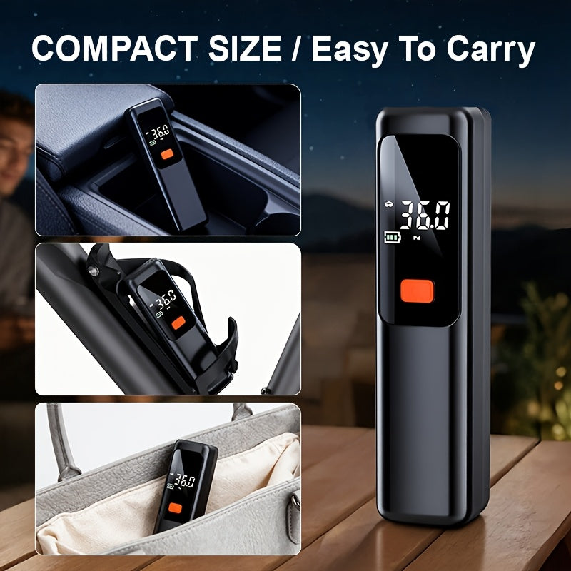Wireless Portable Tire Inflator Air Compressor with Digital LED Display Automatic Tire Pressure Detection USB-C Rechargeable for Car Bicycle Motorcycle Tires Basketball Inflating