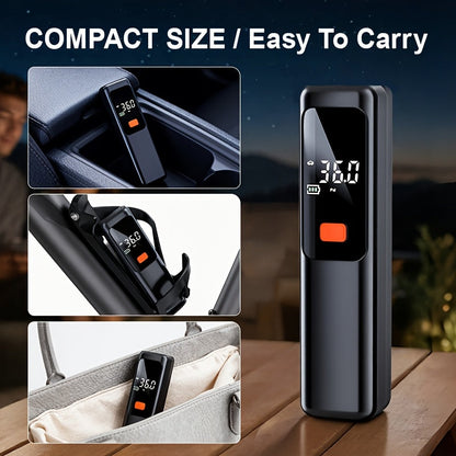 Wireless Portable Tire Inflator Air Compressor with Digital LED Display Automatic Tire Pressure Detection USB-C Rechargeable for Car Bicycle Motorcycle Tires Basketball Inflating