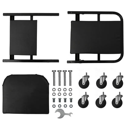Foldable 2-in-1 Mechanic Creeper & Rolling Seat 300LB | 36 Inch Z-Crawler with 6 Swivel Wheels, Adjustable Headrest, Folding Car Repair Creeper for Garage Workshop – Black & Red