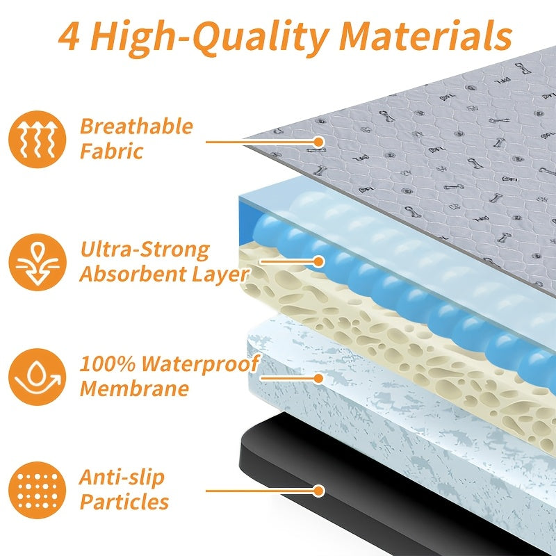 Washable Reusable Dog Pee Pads with Bone Print – Non-Slip Leakproof Absorbent Puppy Training Pads, Machine Washable Whelping Pads for Couch Crate Playpen Potty Training, Multiple Sizes