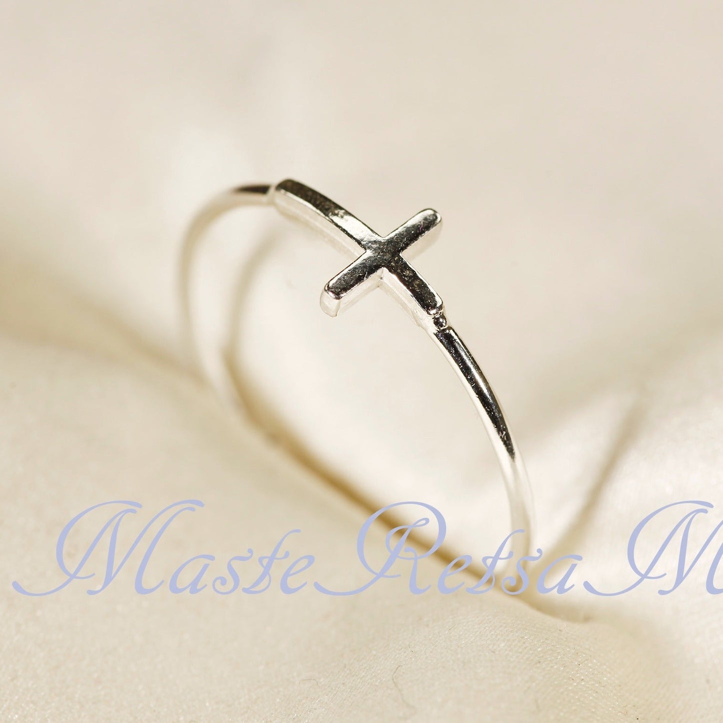 Handmade 925 Sterling Silver Cross Ring Christian Faith Jewelry US Standard Sizes Artisan Crafted Thin Band Daily Wear Religious Gift