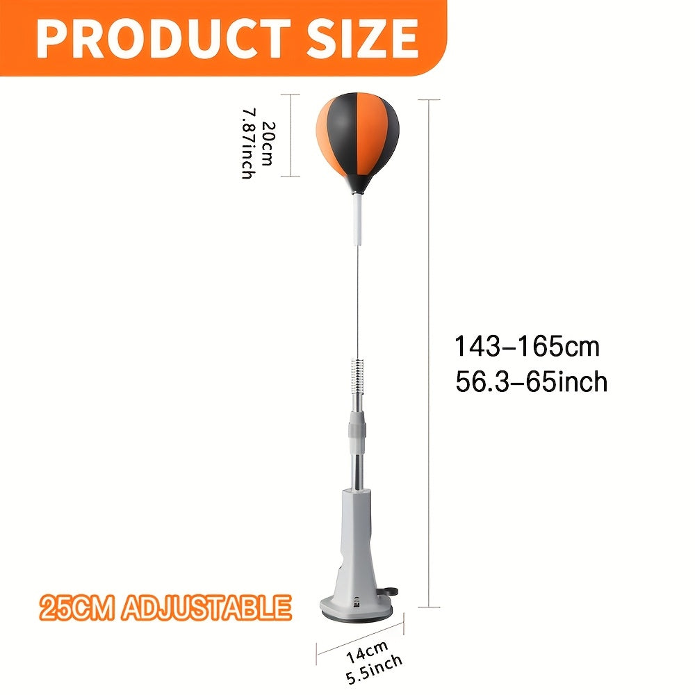Boxing Reflex Ball on Stand Freestanding Speed Bag Adjustable Height Reaction Training for Adults Teens Seniors – Indoor Fitness Punching Ball with 3 Floor Anchors