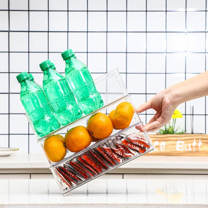 Refrigerator Organizer Bins 6-Pack Clear Stackable Food Storage Bins for Fridge, Freezer, Kitchen Cabinet & Pantry Organization, 10" Transparent Upgraded Thick Plastic Bins for Bathroom & Bedroom