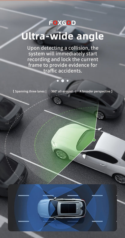360° Dash Cam 3/4 Channel 1080P HD with Night Vision WDR G-Sensor Loop Recording 24/7 Parking Monitor WiFi, Multi-Lens Car Camera System for Full Coverage Zero Blind Spots