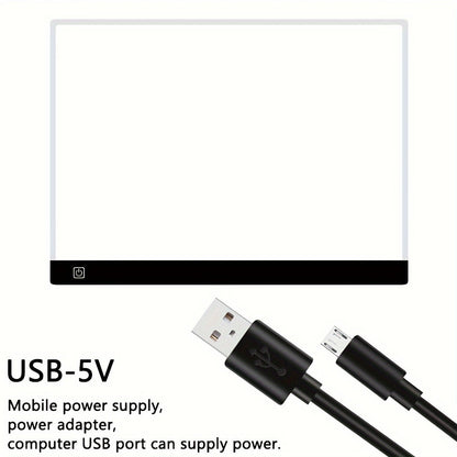 LED Light Pad for Diamond Painting – A2 A3 A4 A5 USB Powered, Adjustable Brightness, Ultra-Thin Light Board for Tracing Sketching Drawing Animation Stencil Art Craft, Optional Bracket & Drill Pen