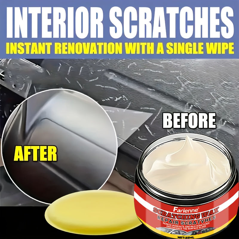 Car Scratch Remover and Swirl Mark Eliminator - Nano Shine Polish Automotive Scratch Repair Paste Kit 1.18oz with Applicator Sponge, Compatible with All Paint Colors for Vehicle Surface Restoration