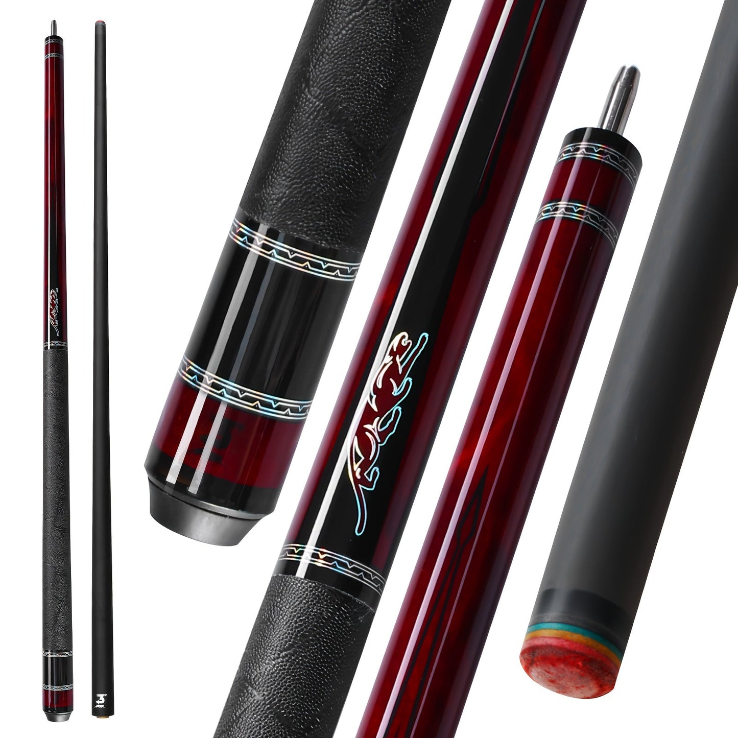 PREDAIDR SP Series Carbon Fiber Pool Cue 58" – Professional Low Deflection Billiard Cue Stick 12.5mm Tip Leather Grip 3/8x8 Pin Joint 19-20oz