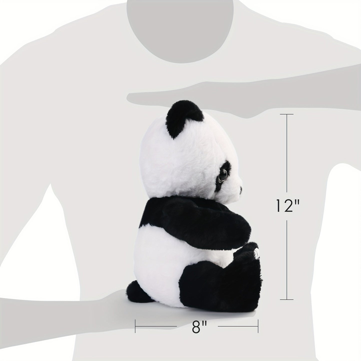 Light Up Panda Stuffed Animal 8 & 12 Inch – Cute Panda Bear Plush Toy with LED Glow Light, Soft Hugging Plushie Gift for Kids Boys Girls, Birthday Christmas Holiday Home Decor