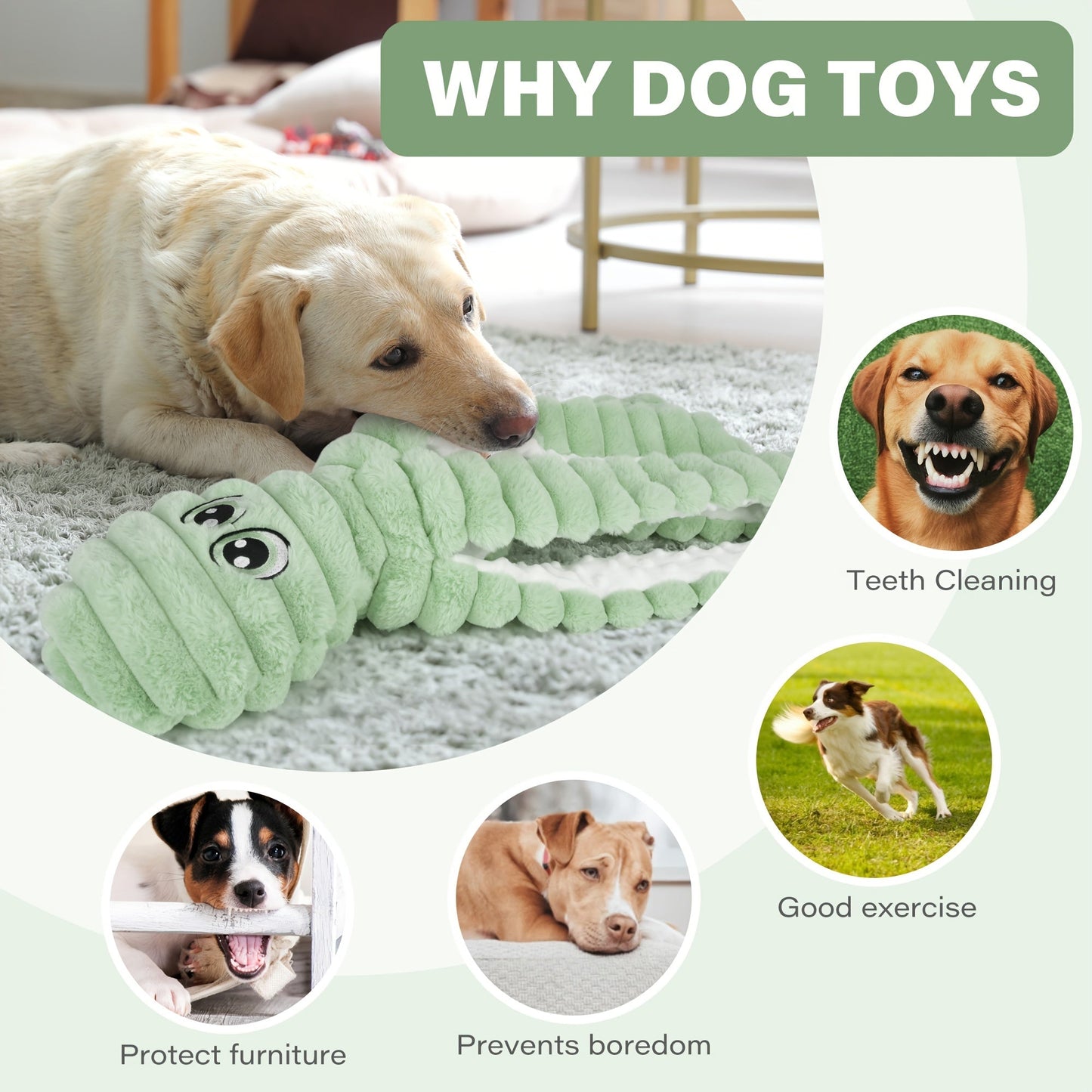 Squeaky Octopus Plush Dog Chew Toy – Interactive Stuffed Squeaker Toy for Puppies & Dogs, Soft Teeth Cleaning Chewable Animal Toy for Small Medium Large Breeds, Cute Gift, 5 Colors