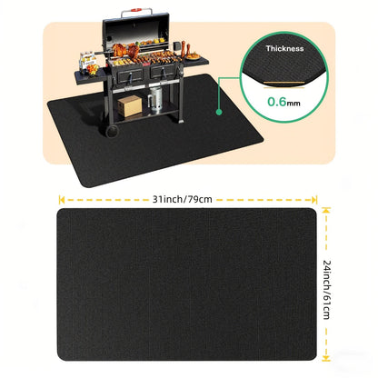 BBQ Grill Mat & Fire Pit Pad – Double-Sided Fireproof Heat-Resistant Deck Protector, Waterproof & Oil-Proof, Easy to Clean, 7 Sizes for Outdoor Grills, Fireplaces, Fire Pits & Smokers