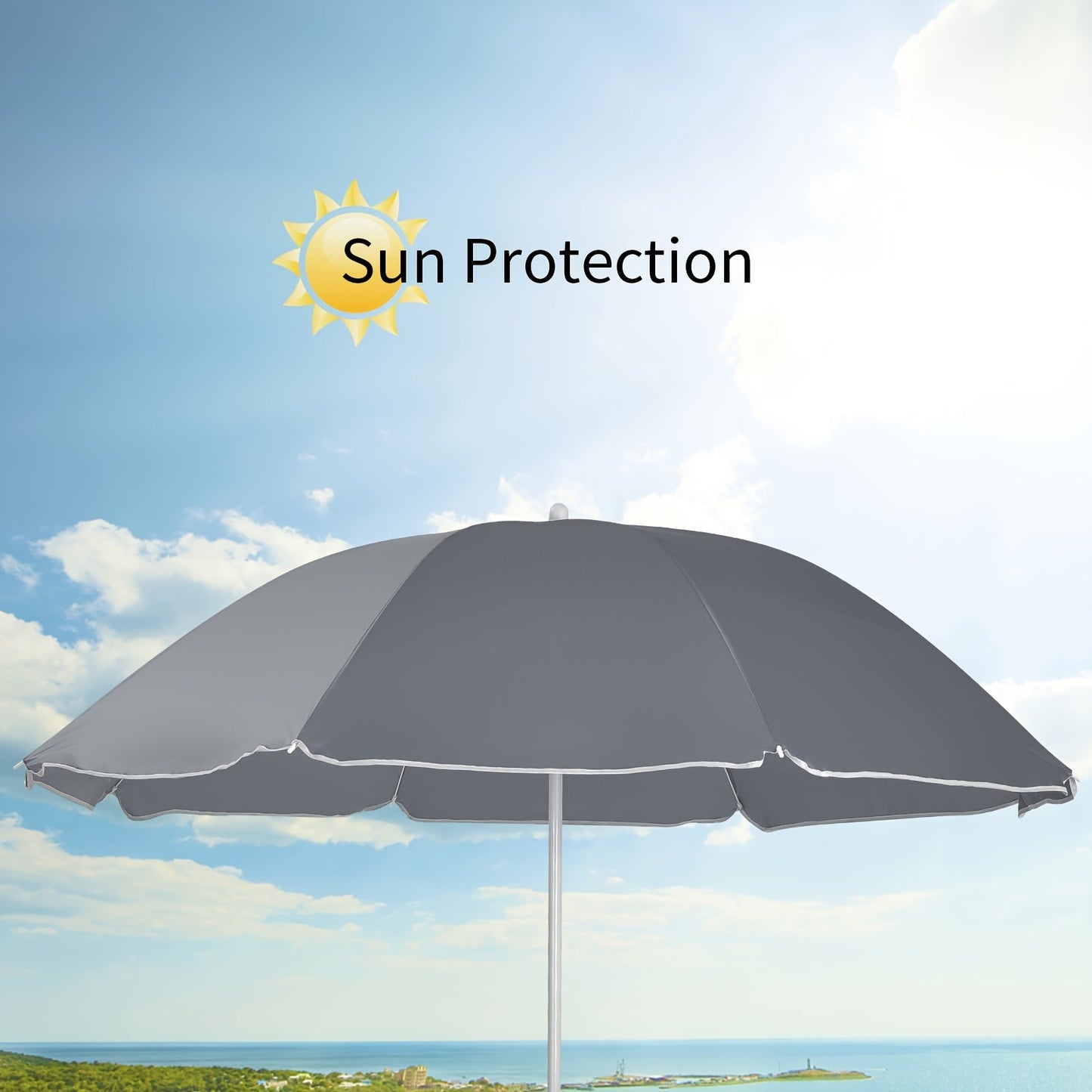 2-Person Folding Beach Chair Set with Umbrella, Table & Cooler Bag – Compact Collapsible Picnic Chair for Beach, Camping & Outdoor Outings, 270 lb Capacity Per Seat