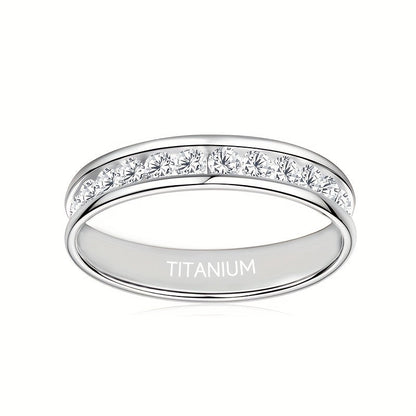 S925 Sterling Silver Sparkling Moissanite Ring for Men Women – Unisex Stylish Versatile Band, Sizes 5-13, Perfect for Weddings, Engagements, Couples & Christmas Gift