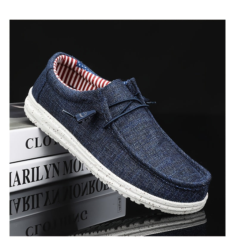 Men's Plus Size Breathable Vintage Canvas Loafers Low-Top Casual Sneakers Round Toe Slip-On Shoes for Outdoor Sports Daily Wear All Seasons Beige Black Blue Brown US 7-13