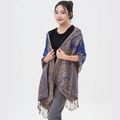Phoenix Tail Paisley Pashmina Scarf – Thick Warm Wrap Shawl for Women, Luxurious Soft Fabric in 17 Vibrant Colors, Versatile for Formal Events, Everyday Wear & Gifting