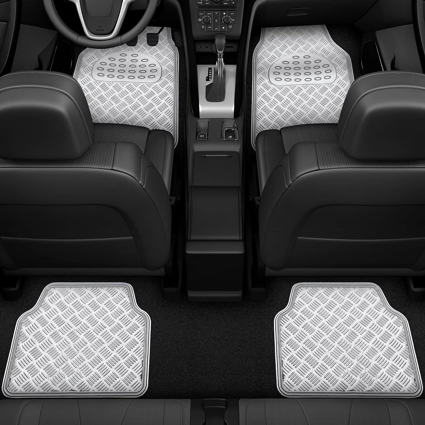 4-Piece Car Floor Mats Set Waterproof All-Weather Heavy Duty - Non-Slip Dustproof Easy Clean Universal Fit for SUV Truck Sedan, Full Coverage Interior Protection Mats in Multiple Colors