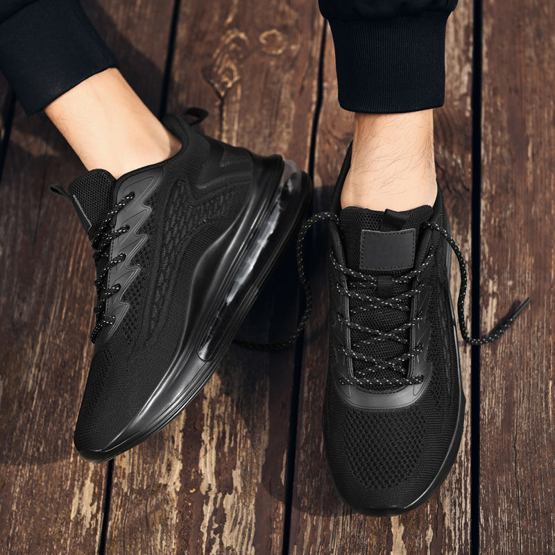 Men's Air Cushion Running Sneakers Lightweight Lace-Up Anti-Slip Shock-Absorbing Breathable Athletic Shoes for Walking Fitness Tennis Travel Sizes US 6.5-13.5 Black Blue White Yellow Red