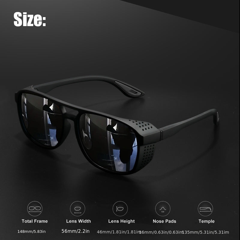 Polarized Steampunk Sports Sunglasses for Men & Women – UV400 HD Lens Cycling Running Fishing Driving Glasses, Durable Side Cutout Frame, Outdoor Athletic Eyewear