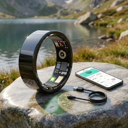 Smart Ring for Women & Men – IP68 Waterproof Fitness Tracker with Sleep Tracking, Step Counter, Exercise Monitoring & Camera Control, Lightweight Health Ring Compatible with iPhone & Android