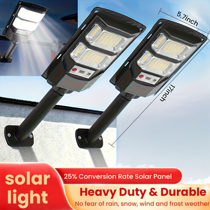 Solar Street Lights 400 LED 6500K Waterproof | Motion Sensor, Remote Control, Dusk to Dawn Outdoor Solar Flood Light for Parking Lot, Yard, Driveway, Commercial Area – 2 Pack & 4 Pack
