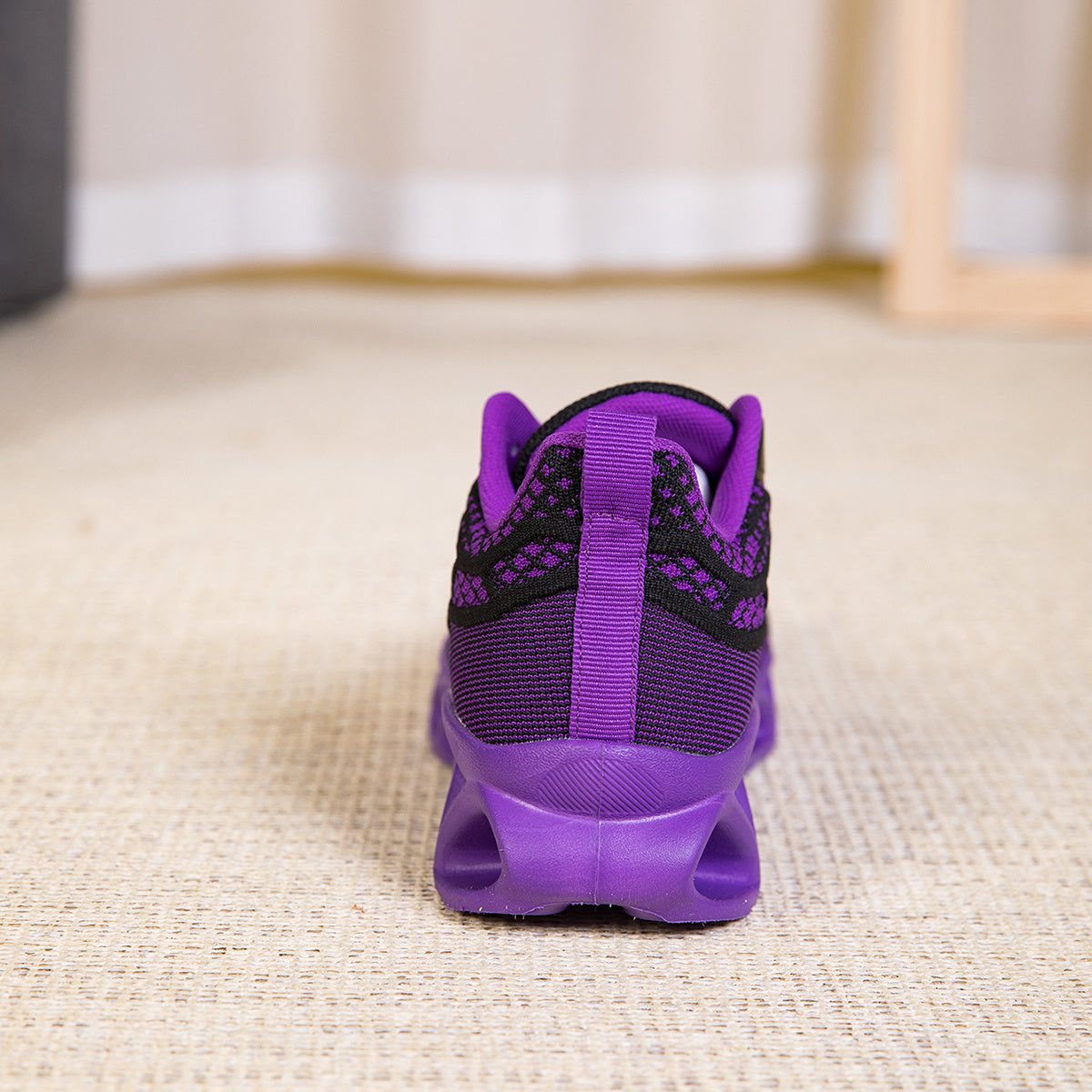 Women's Lightweight Breathable Mesh Sneakers – Low-Top EVA Sole Pronation Control All-Season Road Running Shoes, Purple, US Sizes 6–10.5