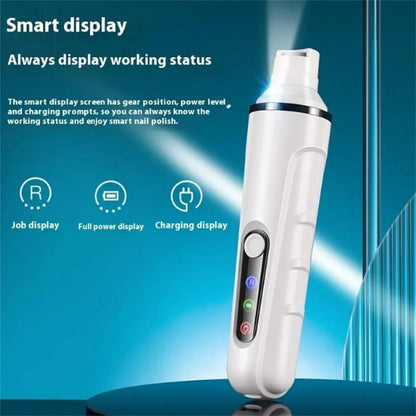 Rechargeable Pet Nail Grinder Low Noise Low Vibration for Dogs and Cats – USB Charge LED Display Safe Grooming Tool