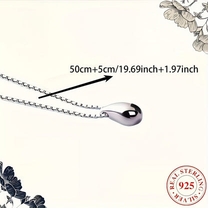 925 Sterling Silver Teardrop Necklace for Women – Elegant Dainty Pendant Necklace, Minimalist Fine Jewelry for Daily Wear & Party, Perfect Gift for Christmas, Valentine's Day, Birthday & Anniversary
