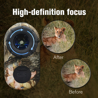 Laser Rangefinder 1200 Yards – 6X Magnification, Rechargeable, Slope Compensation, Flagpole Lock, Speed & Altitude Measurement, Golf & Hunting Camo Design
