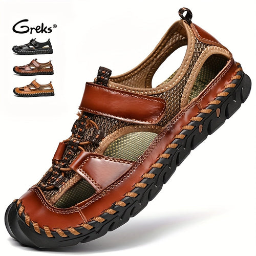 Men's Closed Toe Fisherman Sandals – Handmade Breathable Water Shoes, Non-Slip Anti-Collision Outdoor Hiking Athletic Beach Sandals for Summer | Velora