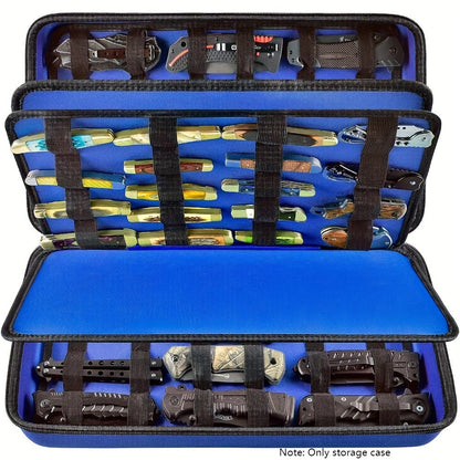 Knife Display Case 88 Slots Large Capacity Pocket Knife Storage Organizer for 66+ Folding Knives, Hard EVA Shell with Elastic Bands, 4 Slot Sizes, Smooth Zipper, Portable Carry Handle – EDC Knife Collector Case
