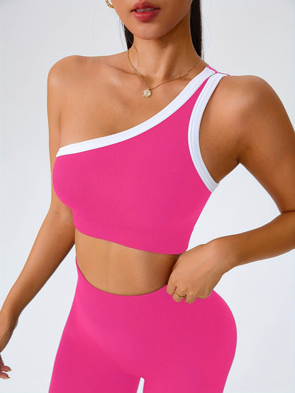 Women's 2-Piece High-Waisted Butt-Lifting Leggings & Sports Bra Set – 90% Polyamide Stretchy Minimalist Yoga Running Workout Outfit with Camisole Top, Solid Color, S-XL