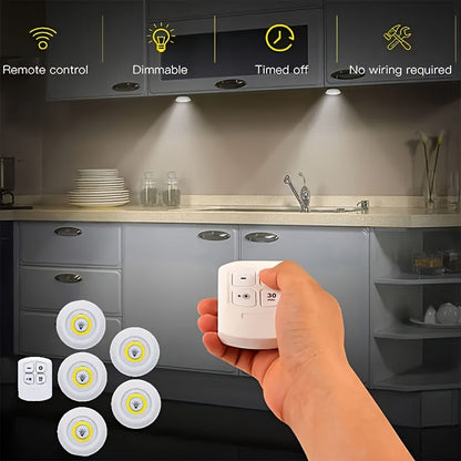 5 Pack LED Wireless Night Lights Remote Control Magnetic Adhesive Battery Operated for Cabinet Hallway Bathroom Bedroom Kitchen Stairs Home Decoration Easy Setup