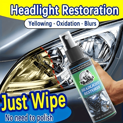 Headlight Restoration Kit Complete Care Solution – Removes Oxidation, Yellowing & Discoloration, Restores Clarity & Gloss, UV Protective Coating for Cars Trucks SUVs – DIY Headlight Lens Repair Set