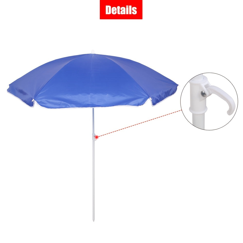 2-Person Outdoor Folding Chair with Removable Sun Umbrella – Portable Loveseat Camping Chair with Handrails for Fishing Beach Sunbathing Picnic