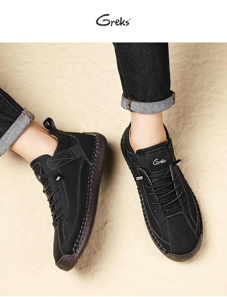 Men's Slip-On Ankle Boots Lightweight Mid-Top Loafers Cushioned Sole Non-Slip for Walking Driving Casual Office Semi-Formal Spring Fall EU 34.5-48