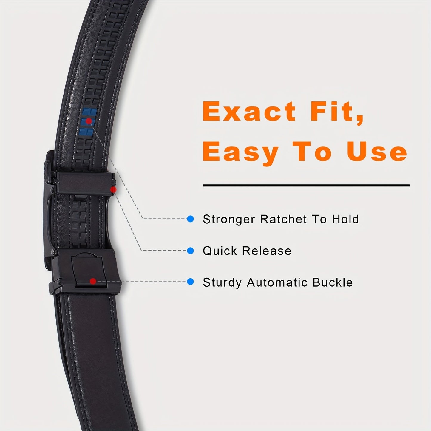 Men's Ratchet Belt 2 Pack Leather – Trim-to-Fit Adjustable Dress and Casual Belt for Men Waist 28" to 52" Black Brown Tan Navy Blue Gift