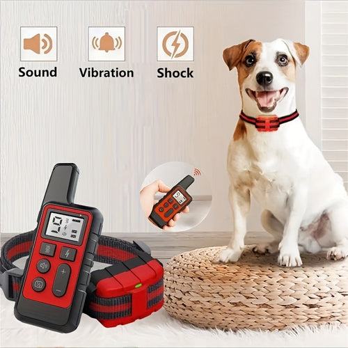 9-Level Remote Dog Training Collar – Rechargeable E-Collar with Shock, Vibration & Tone Modes, 500M Range, Adjustable for Small Medium Large Dogs, Safe Electronic Bark Control