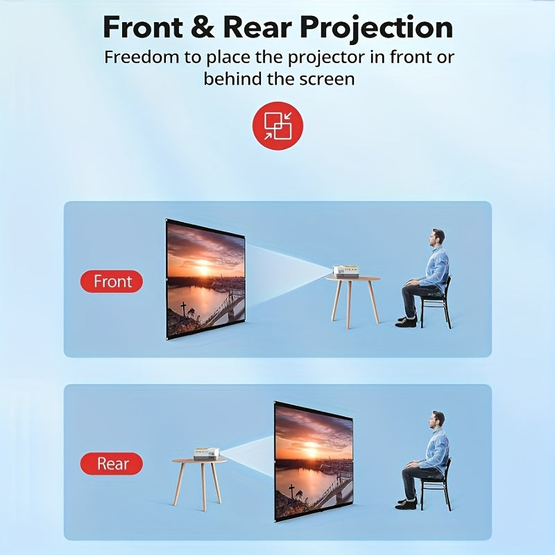 100-Inch Portable Projector Screen 4K HD 16:9 – Foldable Wrinkle-Free Outdoor & Indoor Movie Screen, 160° Wide View Dual-Sided Projection for Home Theater, Camping, Party & Presentations