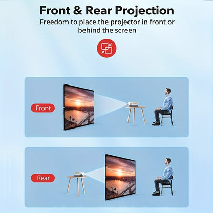 100-Inch Portable Projector Screen 4K HD 16:9 – Foldable Wrinkle-Free Outdoor & Indoor Movie Screen, 160° Wide View Dual-Sided Projection for Home Theater, Camping, Party & Presentations