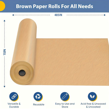 Kraft Paper Roll 80 GSM Heavy Duty for Gift Wrapping, Packing, Moving, Shipping, Wall Art, Crafts, Bulletin Board, Floor Cover & Table Runner — Multiple Sizes & Colors