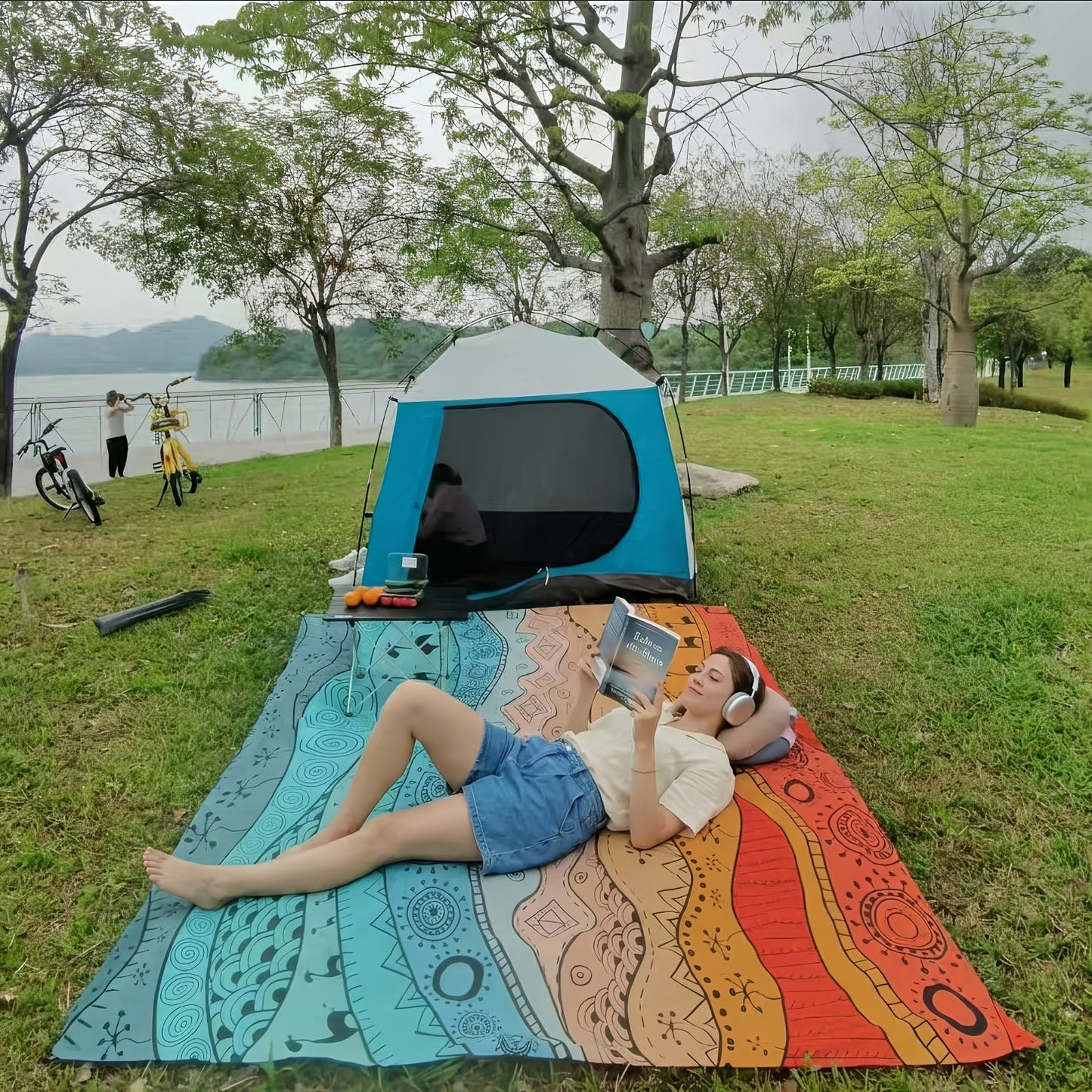 Sandproof Beach Blanket Oversized Up to 108x120 Inches – Quick Dry Lightweight Sand Free Mat for Beach Camping Picnic Travel, 8 Styles, Fits 2-10 Adults