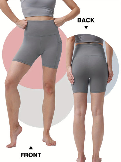 Women's Butt Lifting Yoga Shorts High Waist – Tummy Control Workout Shorts for Gym Fitness Running Cycling – Anti-Chafing Sports Shorts with Inner Safety Lining, Sizes S-XXL