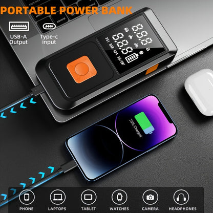 Portable Car Jump Starter 6000mAh with 150PSI Air Compressor Inflator Digital Display USB-C Charging LED Light Dual Safety Protection for Cars Trucks SUVs - Outdoor Travel Camping Emergency Kit