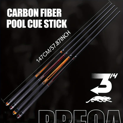 PREDAIDR SP Series Carbon Fiber Pool Cue 58" – Professional Low Deflection Billiard Cue Stick 12.5mm Tip Leather Grip 3/8x8 Pin Joint 19-20oz