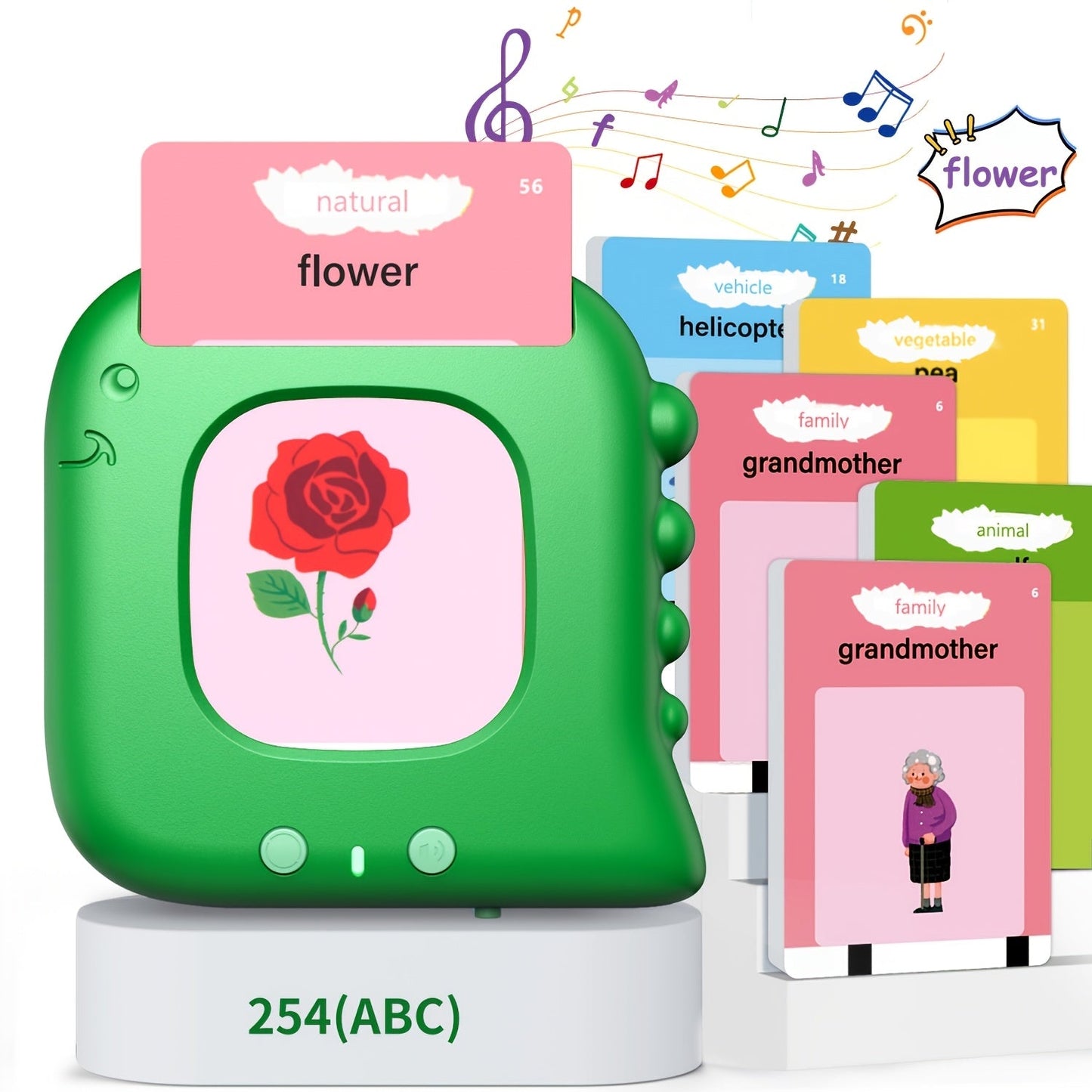 Talking Flash Cards for Preschoolers Ages 3-6 – 224 to 510 Words Language Learning Device, Speech Therapy Sensory Educational Toy for Autism, Boys & Girls, Blue Green Pink