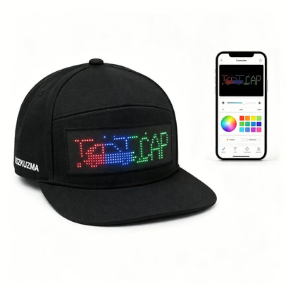 Programmable LED Hat APP Controlled Scrolling Text Animation Light Up Cap Unisex Adjustable Smart LED Baseball Cap for Party Wedding Valentine's Day Carnival Festival Men Women