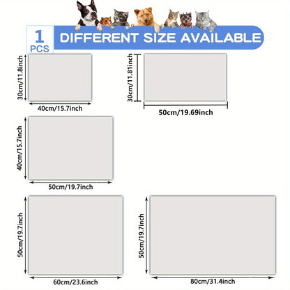 Pet Feeding Mat Anti-Slip Paw Print – Waterproof Quick-Dry Dog & Cat Bowl Pad with Bone-Shaped Intervals, Stain-Resistant, Easy-Clean Pet Placemat in Brown & White