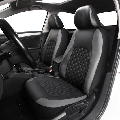 Universal Car Seat Covers Full Set Faux Leather – 5-Seat Front & Rear Bench for SUV, Truck, Jeep & BMW, Fits 40/60 & 50/50 Split, Headrest & Seatbelt Compatible, Scratch-Proof