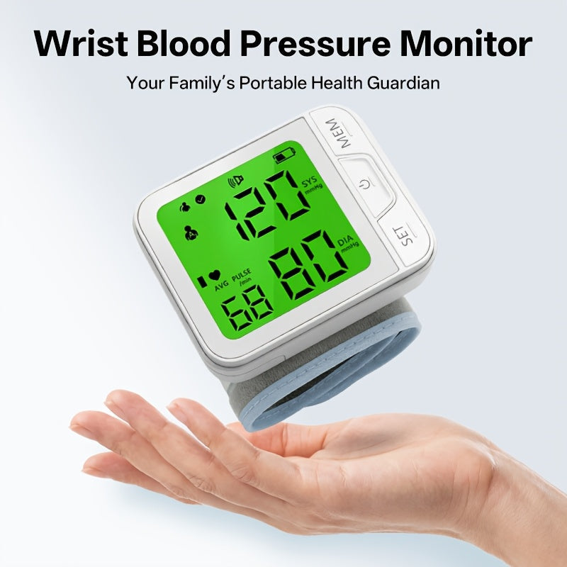 Wrist Blood Pressure Monitor Automatic Digital BP Cuff – Large LCD Display Pulse Rate Irregular Heartbeat Detection Portable Home Use for Seniors Adults