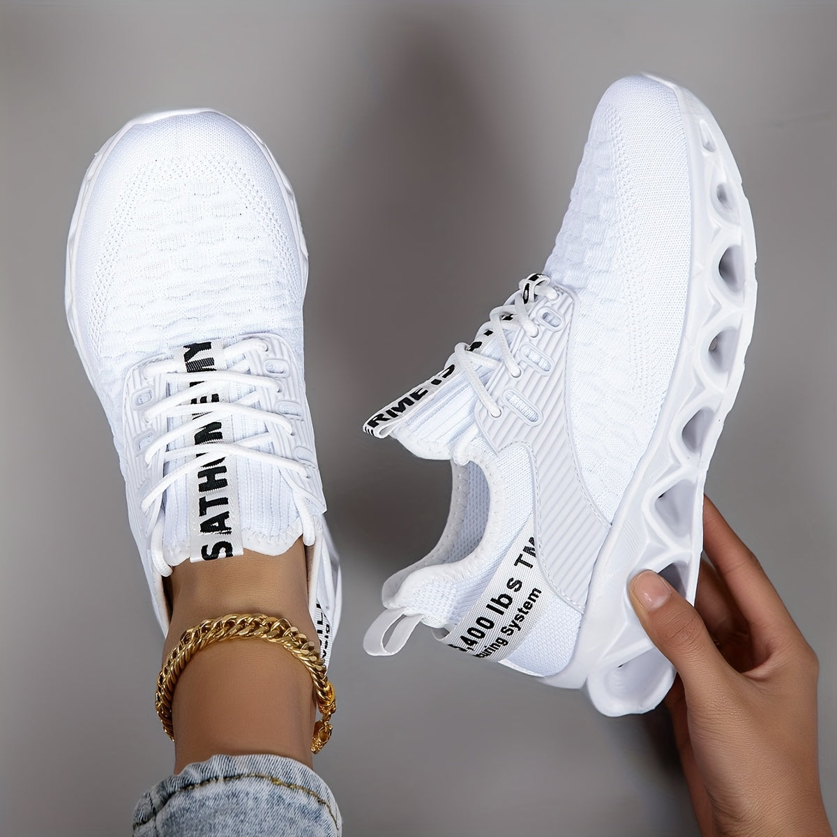 Women's Lightweight Sneakers Breathable Mesh Thick Sole Lace-Up Walking Shoes Slip-On Casual Running Tennis Shoes for Women 7 Colors Sizes US 6-12.5 Trendy Versatile Workout Shoes